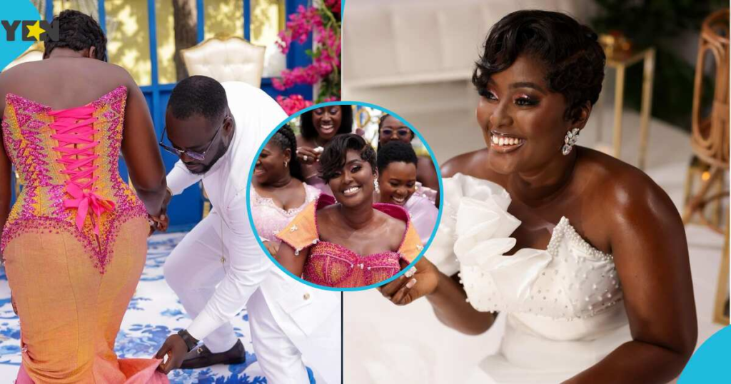 Ghanaian Bride Looks Gorgeous Classy In Beaded Kente Dress And