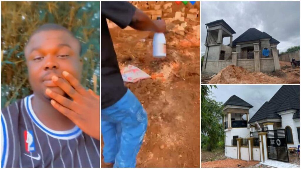 Man Builds House With Concrete Blocks, Pours Expensive Liquor On