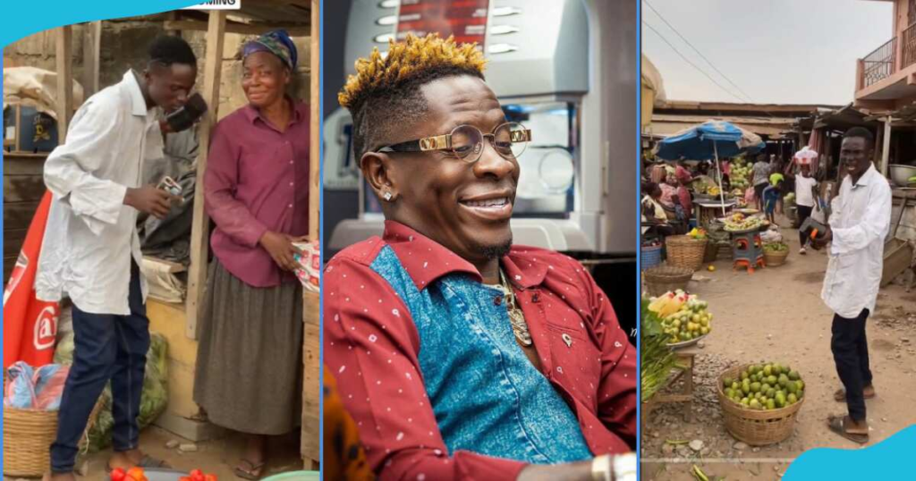 Shatta Wale: Ghanaian Man Visits Market With Speaker, Begs Vendors