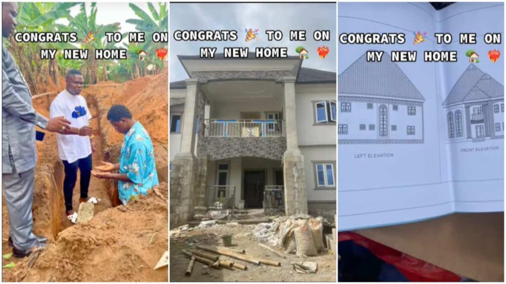 Young Man Makes It In Life, Builds Single Storey House,
