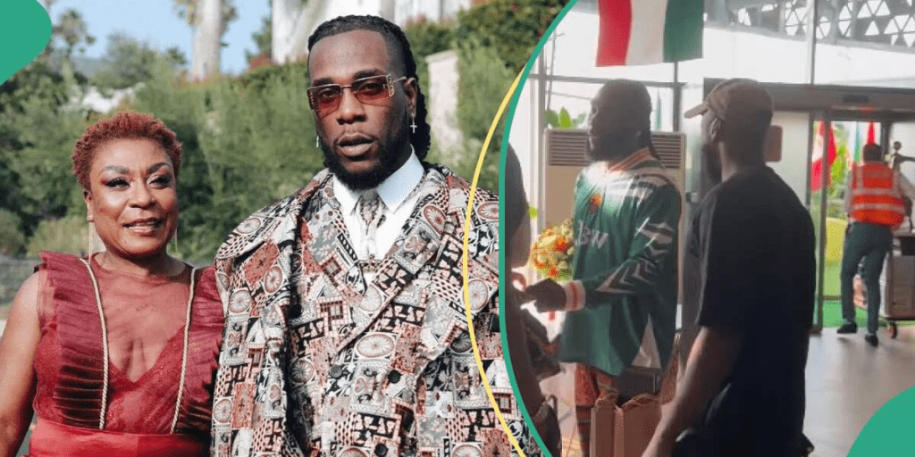 Burna Boy, Mum Arrives In Cote D'ivoire Amid Ongoing Afcon,