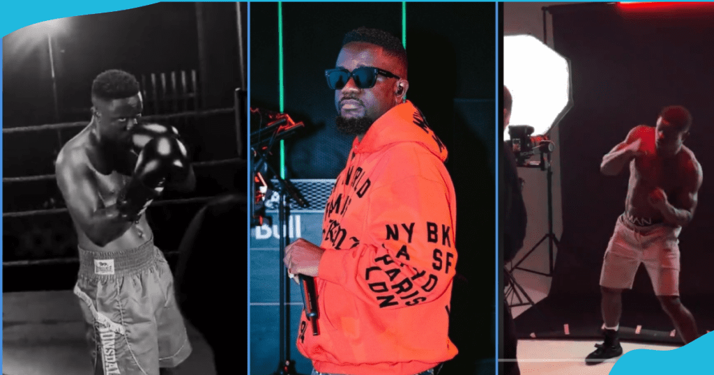 Freezy Macbones Spars With Sarkodie In The Boxing Ring In