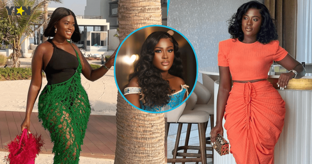 Fella Makafui Looks Classy In A Chic Brocade Blouse And
