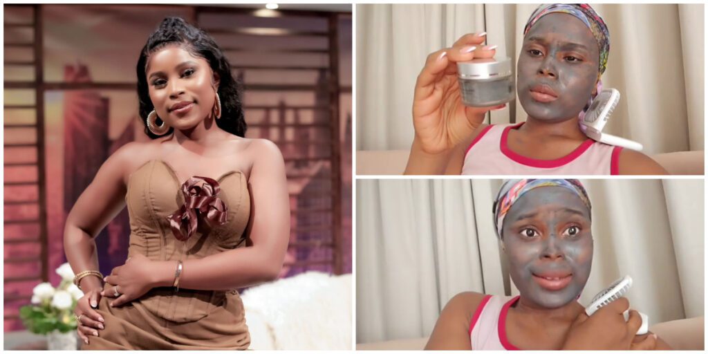 Berla Mundi Shouts About Dumsor While Doing Her Skincare Routine