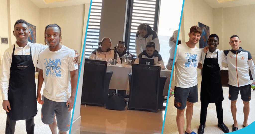 Manchester City: Ghanaian Club Waiter Shares Photos With Foden, Grealish