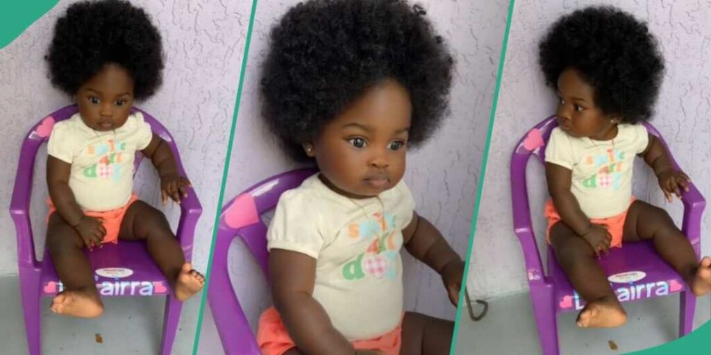 The Beauty Of The Little Girl, The Full Hair Captivates