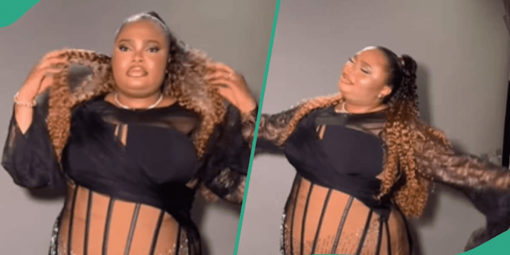 Plus Size Lady With Curves Slays In A Tight Corseted Dress: