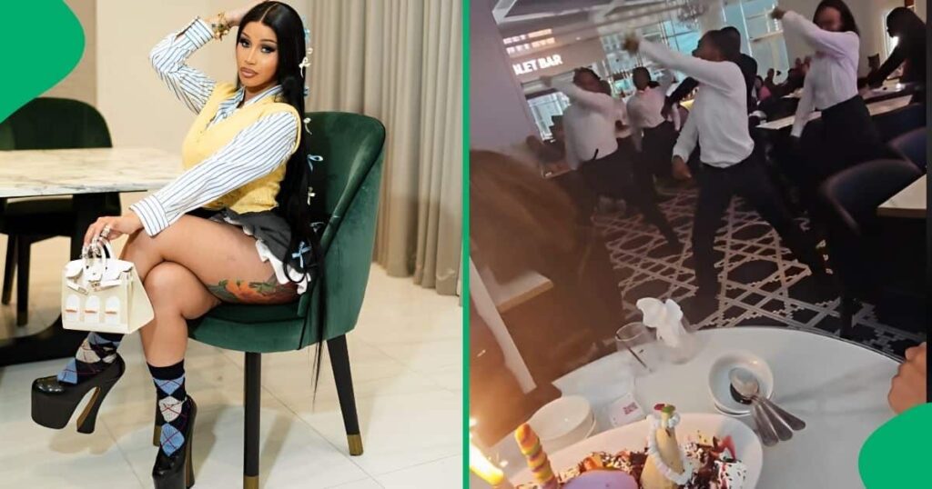 Restaurant Workers Stick To Cardi B As They Throw Epic