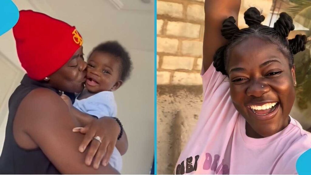 Asantewaa: Ghanaian Tiktoker Shows Son's Face For First Time Peeps