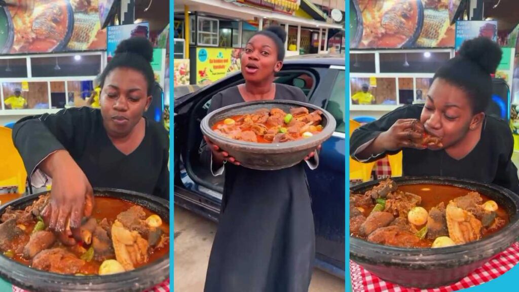 Afua Nash Eats A Large Fufu Clay Bowl Filled With