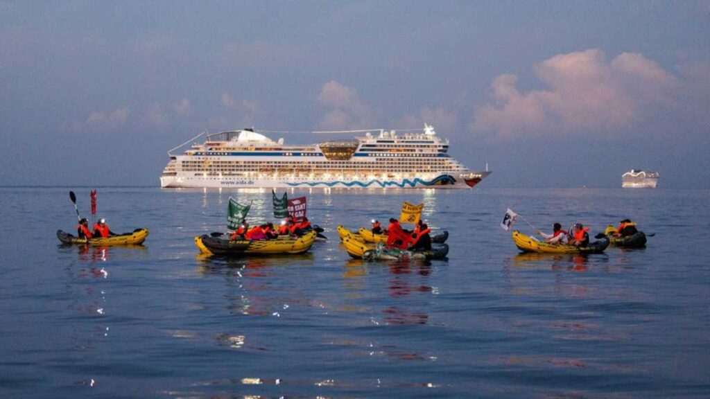 Environmental Protesters Block French Cruise Ship Port