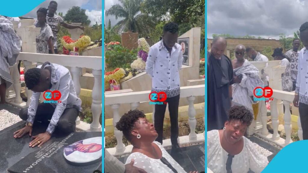 Akwaboah And Sister Get Emotional As They Visit Late Father's